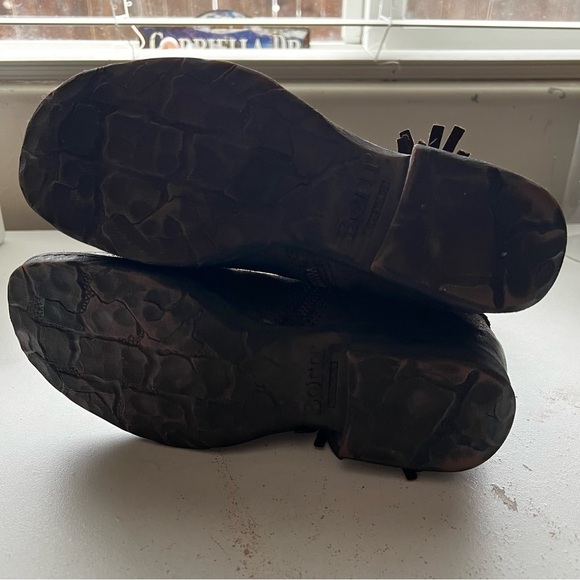 Born Amarena Brown Cross Distressed Strappy Fringe Boots - Picture 6 of 8